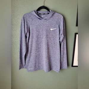 Nike Blue Heathered Long Sleeve Hoodie